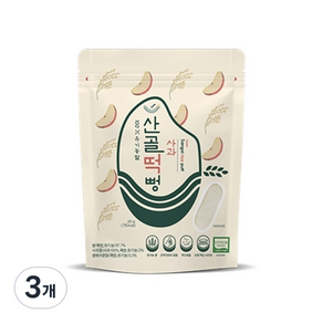 에코맘의산골이유식 산골떡뻥, 사과맛, 20g, 3개