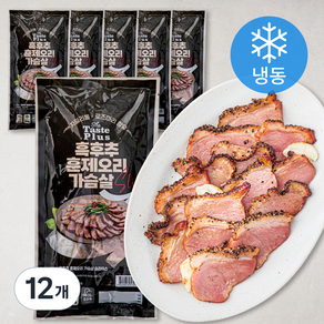 가미 중국산 흑후추 훈제오리 가슴살 슬라이스 (냉동), 160g, 12개