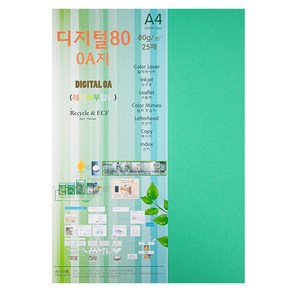 종이문화 디지털80 OA지 11 딥그린, A4, 100매