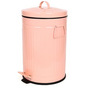 칼라 댐퍼 폐달 휴지통 12L, 피치핑크