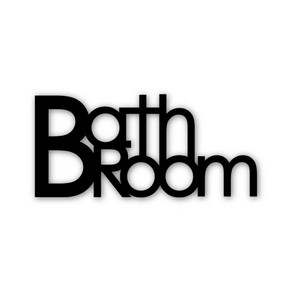 디자인신드롬 Bath oom 문패/도어사인, 블랙