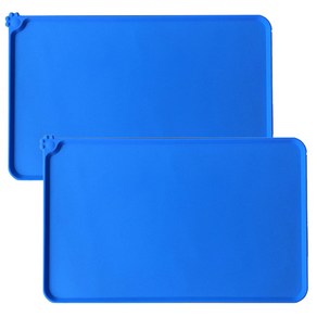 블럭마트 애견 고양이 식기매트 48 x 30 cm, 블루, 2개