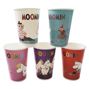 무민 칼라 일회용 종이컵 5종 390ml, 100개입, 1개