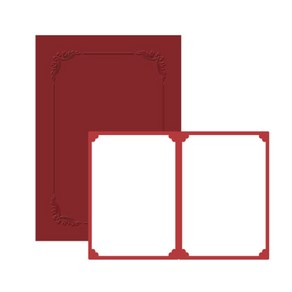 우진 무지끼움식고급형 종이상장케이스 350g 22.4 x 31 cm, 홍색, 10개입