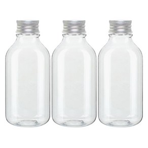 병도매닷컴 ARB520 투명 음료용기 알루미늄 실버캡, 520ml, 3개