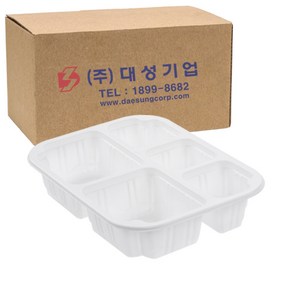 쿡앤락 일회용 실링용기 5칸 백색 700ml 몸통, 600개, 1개