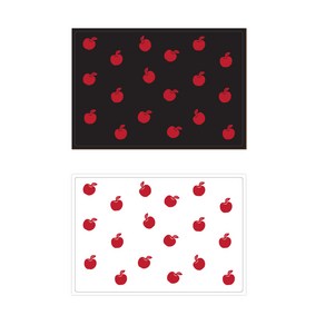 서머스트 실리콘 테이블매트 RED APPLE 2p, 블랙, 화이트, 425 x 295 mm