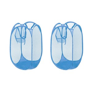 접었다폈다 통풍 빨래바구니, 블루, 53 x 30 cm