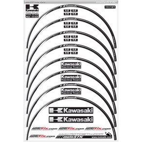 모토스티커 휠스티커 가와사키, 블랙, 1세트