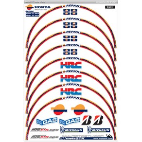 모토스티커 휠스티커 랩솔, 혼합 색상, 1세트