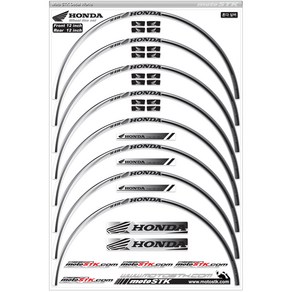 모토스티커 휠스티커 혼다, 실버, 1세트