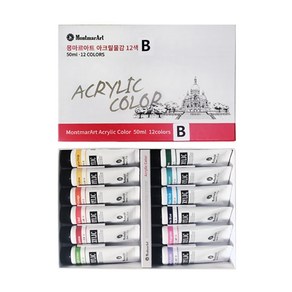 몽마르아트 아크릴물감 세트, 50ml, 12색