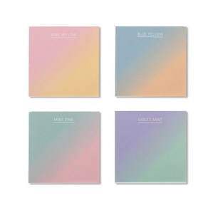 데일리재팬 떡메모지 그라데이션 4종혼합 세트, PINK + YELLOW, BLUE + YELLOW, MINT + PINK, VIOLET + MINT, 1세트