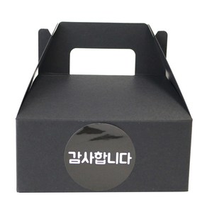 황씨네도시락 핸들상자 블랙 소 20p + 원형 감사합니다 스티커 블랙 20p, 혼합 색상, 1세트