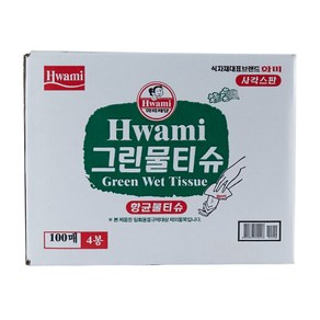 화미 그린물티슈, 100매, 4개