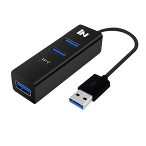 인네트워크 USB2.0 3포트 & TF MicoSD 카드 겸용 허브 블랙 IN-U3TFBK, 1개