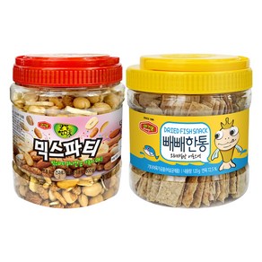 머거본 믹스파티 혼합견과 800g + 빼빼한통 오리지널 어포스낵 120g 세트