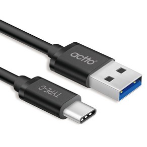 엑토 러쉬 C타입 USB 3.0 케이블 TC-02, 블랙, 1개, 1m