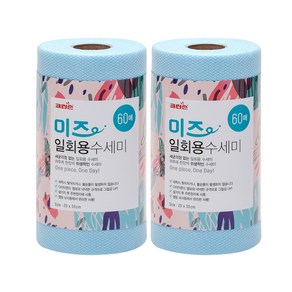 크린손 미즈 일회용 수세미 롤타입 60p, 60개입, 2개