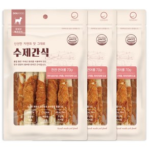 굿데이 강아지 수제간식, 연어롤, 70g, 3개