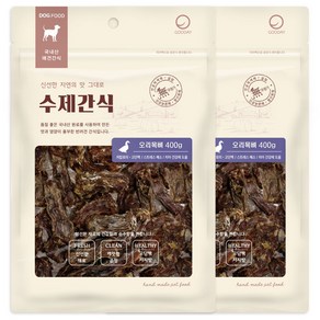 굿데이 대용량 강아지 수제 간식, 오리 목뼈, 400g, 2개