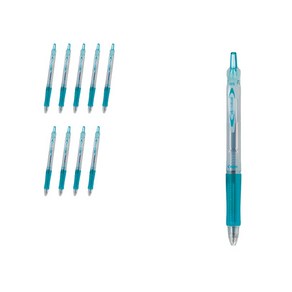 아크로볼 파이롯트150 유성볼펜 0.5mm BAB-15EF, 에메랄드그린 (블랙심), 10개