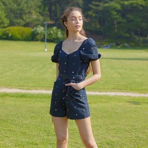 벰버 DOT LINEN JUMPSUIT