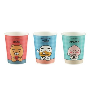 카카오프렌즈 라이언카페 종이컵 라이언 285ml x 50p + 어피치 285ml x 25p + 튜브 285ml x 25p 세트, 100개입, 1세트