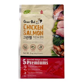 그린벨 치킨&연어 반려견 사료, 2kg, 1개, 닭