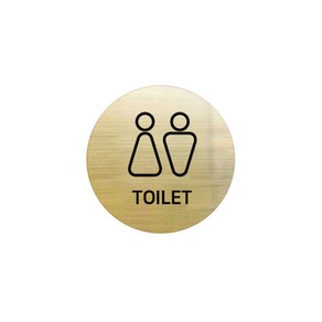 로마크골드유광 인테리어 화장실표지판 써클 L, TOILET, 1개