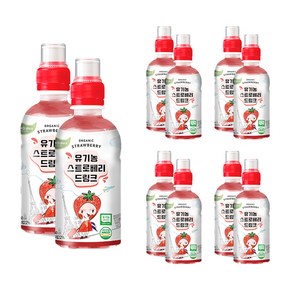 떼르드글라스 유기농 스트로베리 드링크 어린이 과채음료 220ml, 딸기맛, 10개