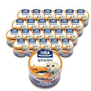 모찌네 고양이캔 츄릅 주식캔, 참치+연어, 160g, 24개