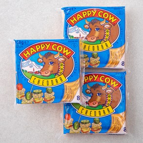해피카우 체다 슬라이스 치즈, 18.75g, 8개입, 3개