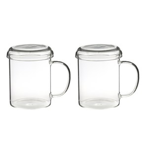 삼호유리 내열유리 뚜껑 + 머그잔 420ml 세트 MUGCUP-3 & LG-775803, 2세트