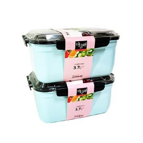 키친아트 다담채 스텐칼라 밀폐용기 9호 3700ml, 2개, 밀폐용기 2p