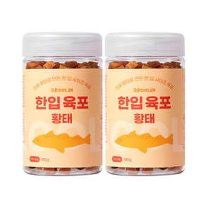 드룰린 한입육포 황태 강아지 간식, 황태맛, 180g, 2개