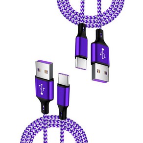 위드웍스 USB 5A 초고속 타입C 충전 케이블 2p 세트, 1m, 퍼플, 2개