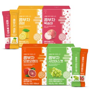 참앤들황토농원 데이앤 콤부차 복숭아 5g x 30p + 레몬 5g x 30p + 샤인머스켓 5g x 30p+ 모로오렌지 5g x 30p 세트, 150g, 4개입, 1세트