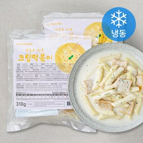 쿡생 딱좋은 1인분 크림떡볶이 (냉동), 2봉, 310g