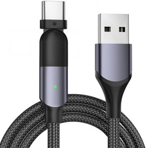 위드웍스 180도 회전 USB-C타입 충전케이블, 2m, 블랙, 1개