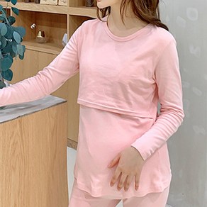 에이홉 임산부 따뜻 수유 라운드넥 티셔츠
