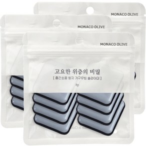 모나코올리브 소음방지 가구패드 사각 40 8p, 그레이, 3개