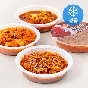 한끼의품격 한품 안주 A 오돌뼈 덮밥소스 210g + 치즈불닭 210g + 김치짜글이 200g 세트 (냉동)