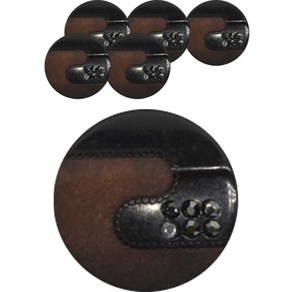 큐빅 가디건 코트 단추 보석1 15mm, 브라운, 6개
