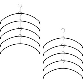 마와 논슬립 옷걸이 이코노믹 46P 라운드 니트 가디건용, 블랙, 10개