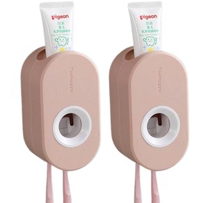원터치 치약 디스펜서, 핑크, 2개