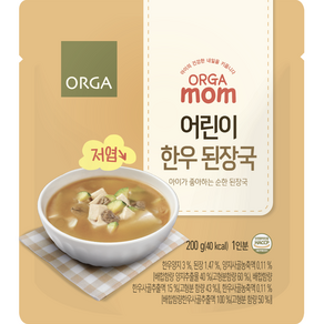 올가맘 저염 어린이 한우 된장국 5p, 200g, 5개