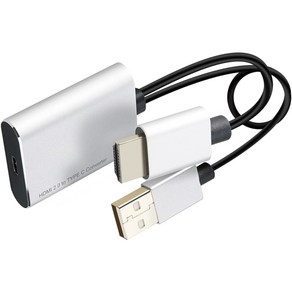 컴스 4K 60Hz HDMI 2.0 to USB 3.1 C타입 모니터 컨버터 USB 보조전원