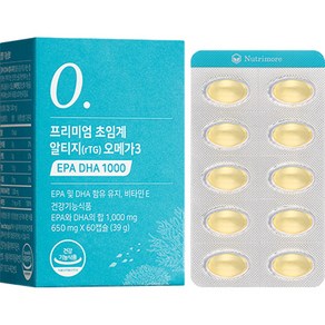 뉴트리모어 프리미엄 초임계 알티지 오메가3 EPA DHA 1000 39g, 60정, 1개