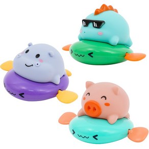 리틀클라우드 유아 목욕놀이 장난감 아기동물 3종 세트, 혼합색상